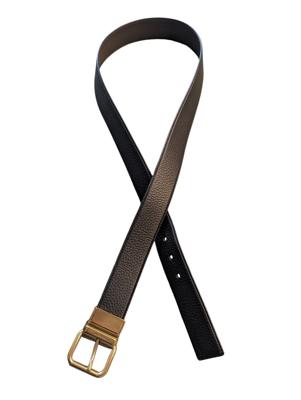 NWOT COACH Men's Classic Reversible Leather Belt with Gold Tone Buckle
